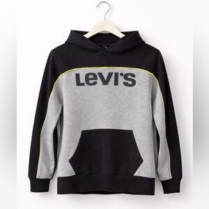Levi’s Boys Hoodie Black Gray Logo Sweatshirt Size L
